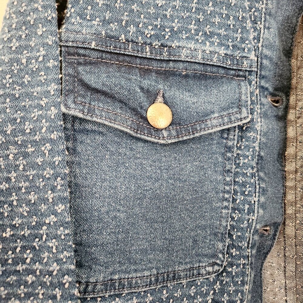 Time and Tru Women's Clip Dot Denim Jacket, Size XL. NWOT. - Picture 3 of 11
